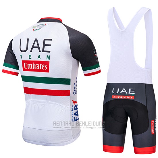 2019 Fahrradbekleidung UCI Weltmeister Uae Wei Shwarz Rot Trikot Kurzarm und Tragerhose